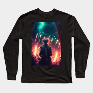 Punk Rock Concert Musician Overlooking Crowd Long Sleeve T-Shirt